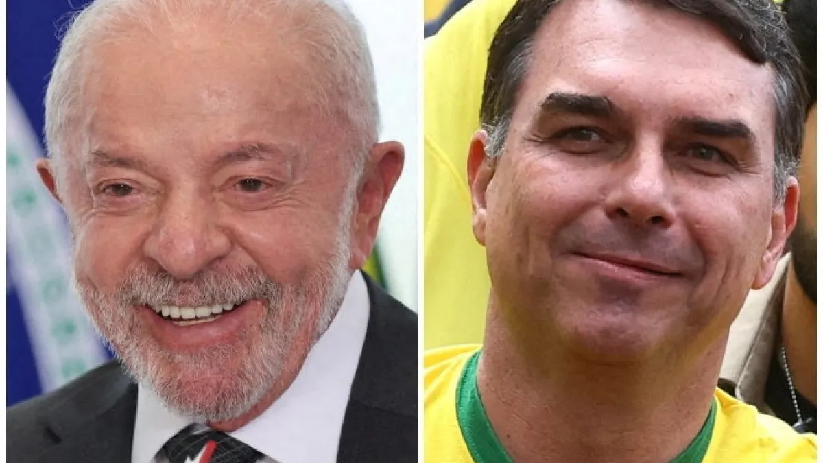 Split image of two male politicians, one older with white hair and beard, the other dark-haired in a green and yellow shirt.