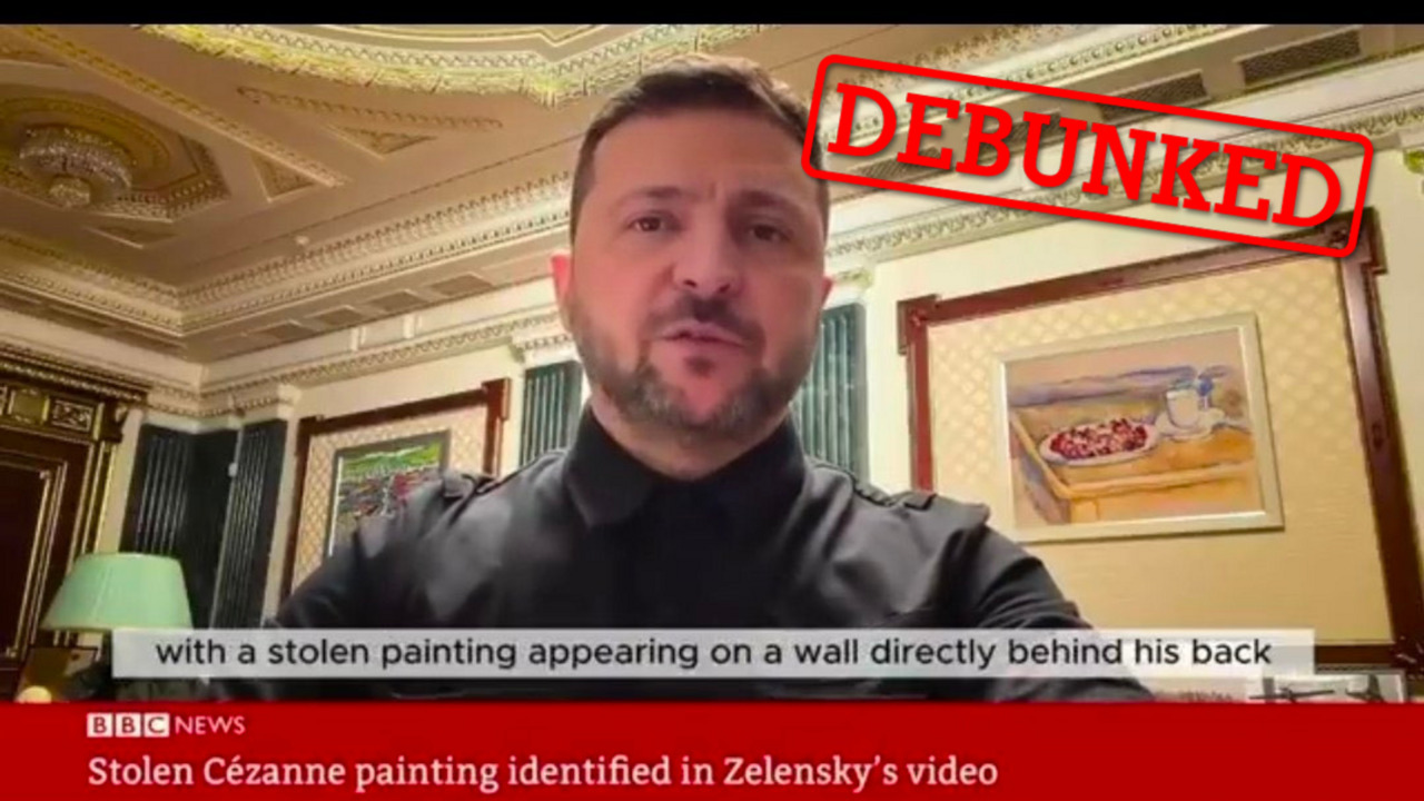 Fake BBC report spreads false claim that Zelensky has a stolen painting