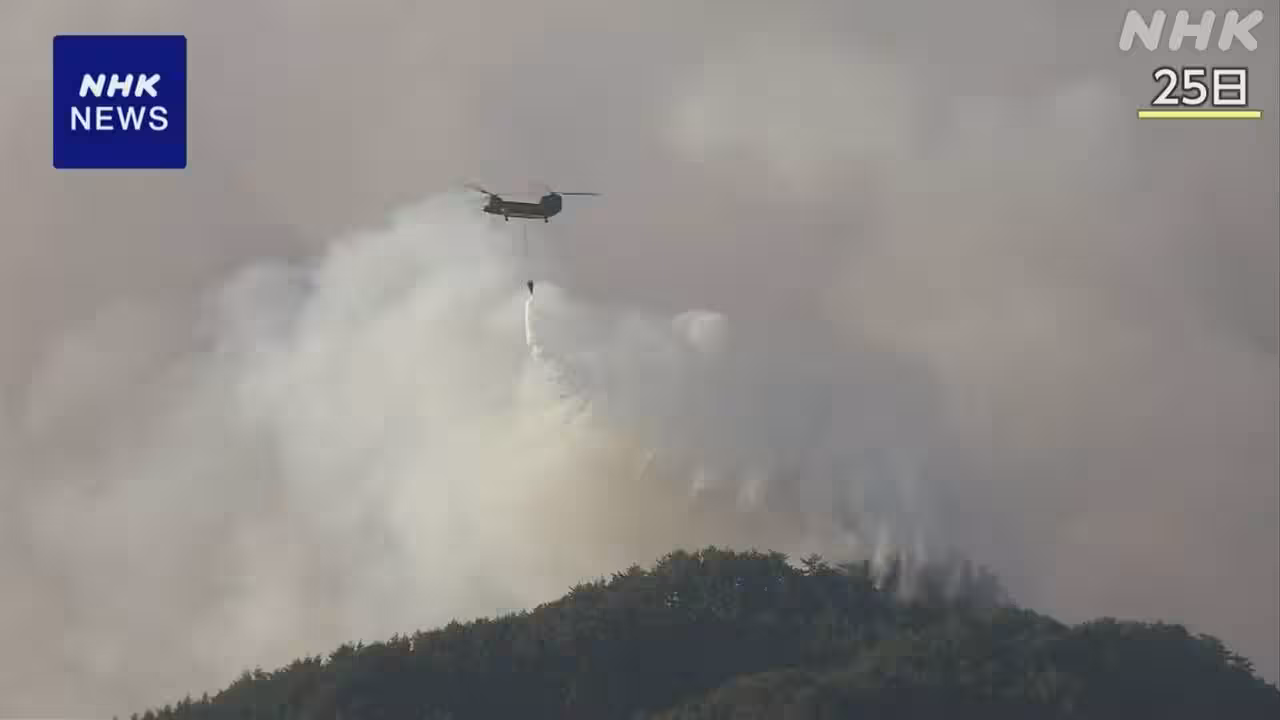 岩手 大槌町の山林火災 避難指示地区以外にも火が迫る