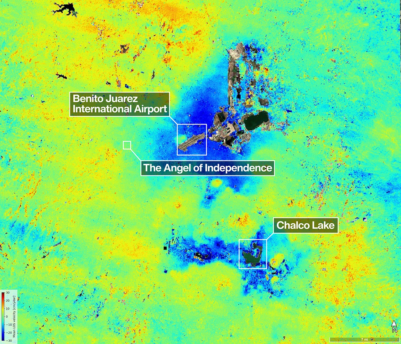 US-Indian Spacecraft Captures Mexico City Subsidence
