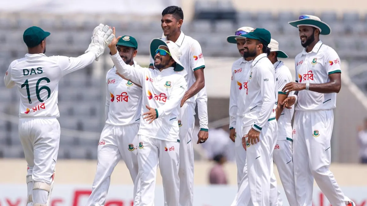 Bangladesh stun Pakistan by 104 runs as Nahid Rana’s five-for seals historic Test win