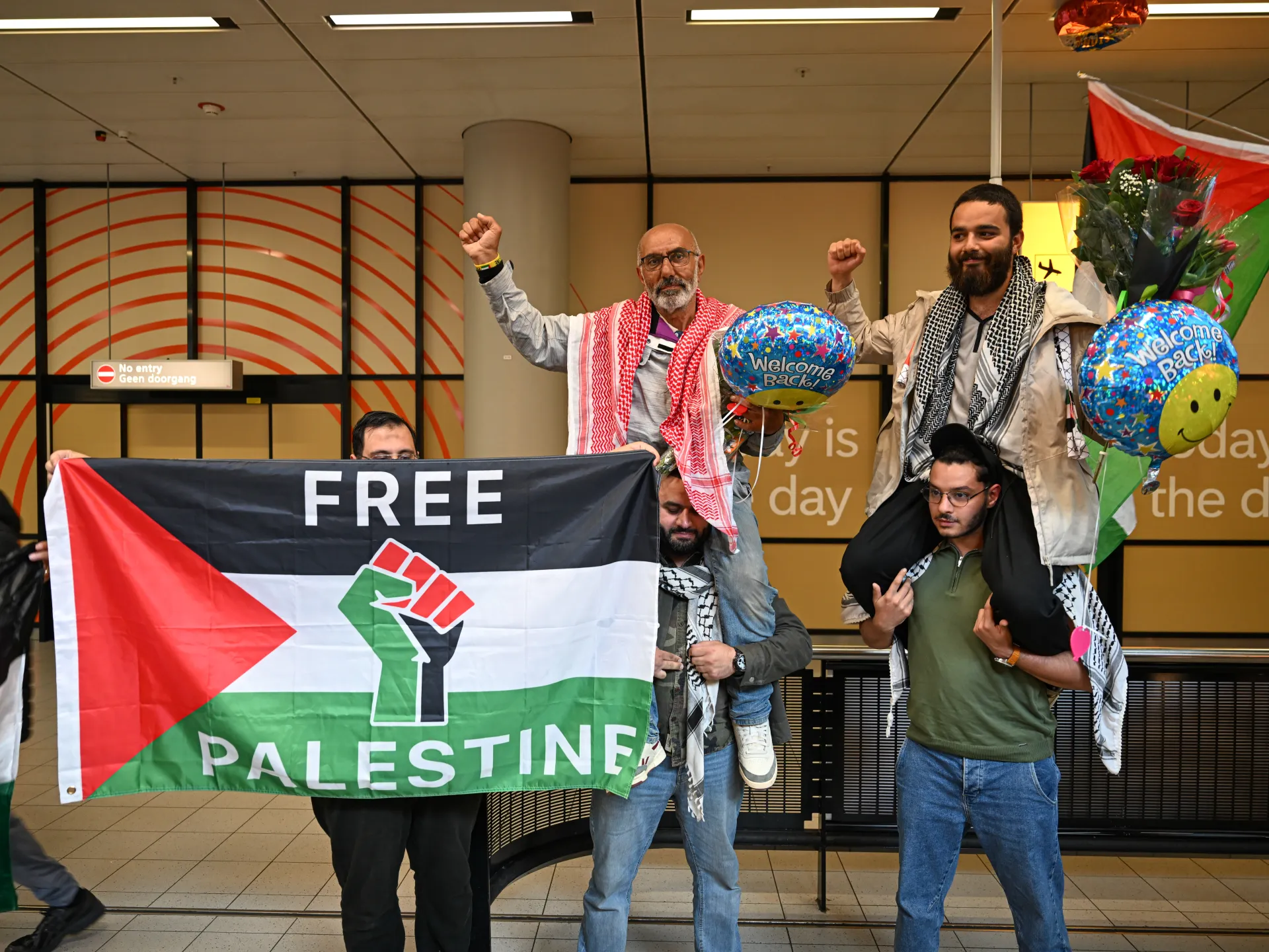 Detained Gaza aid flotilla activists arrive in Netherlands