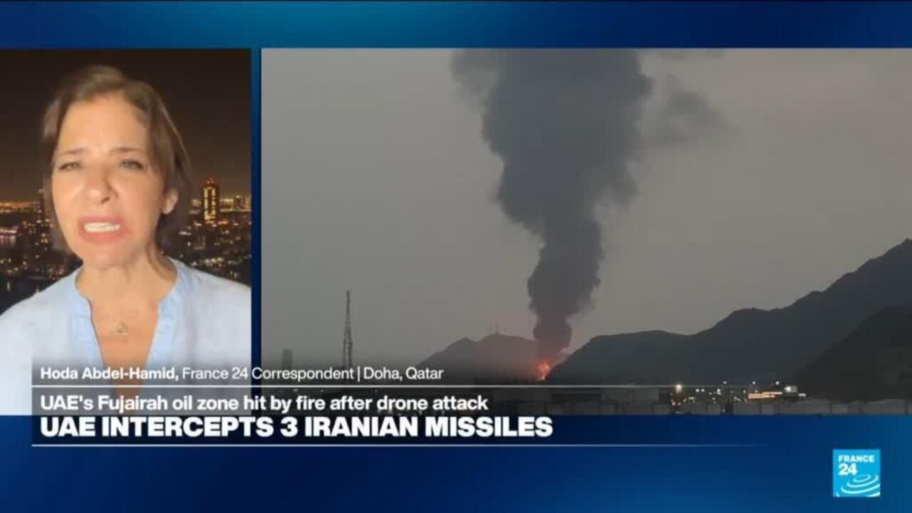 Fujairah oil zone hit by fire after drone attack as UAE says it intercepted Iran missiles