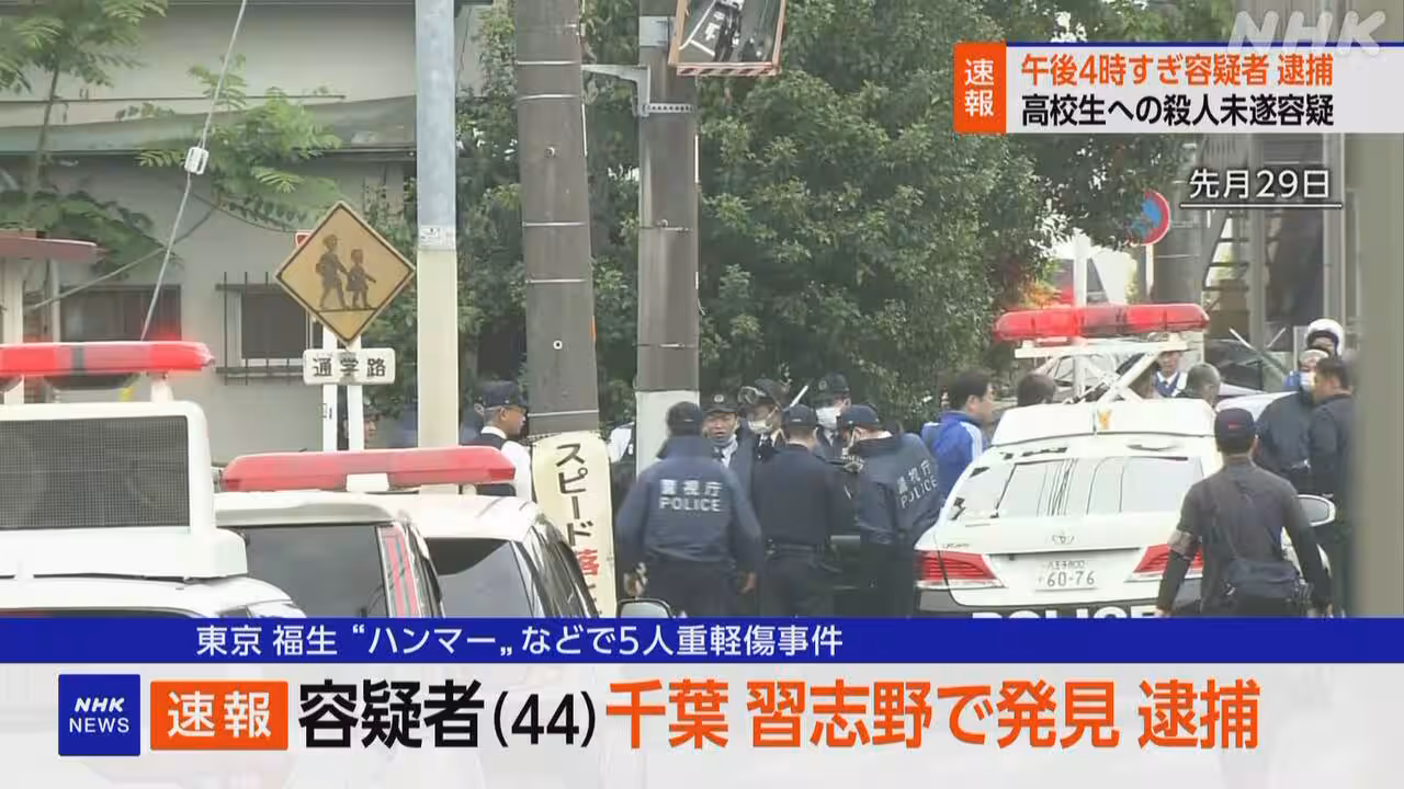 東京 福生 “ハンマー”で少年襲った事件 逃走の容疑者を逮捕