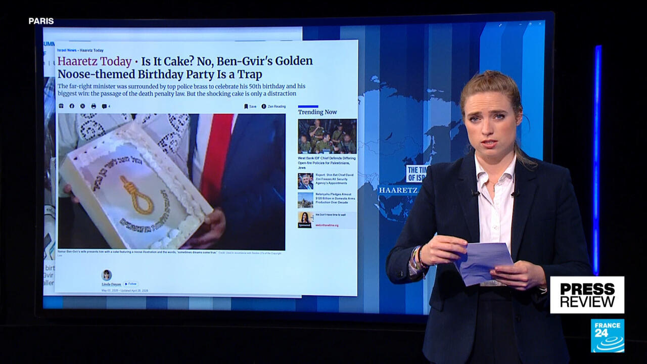 Israeli minister's 'disgusting noose cake' draws widespread criticism