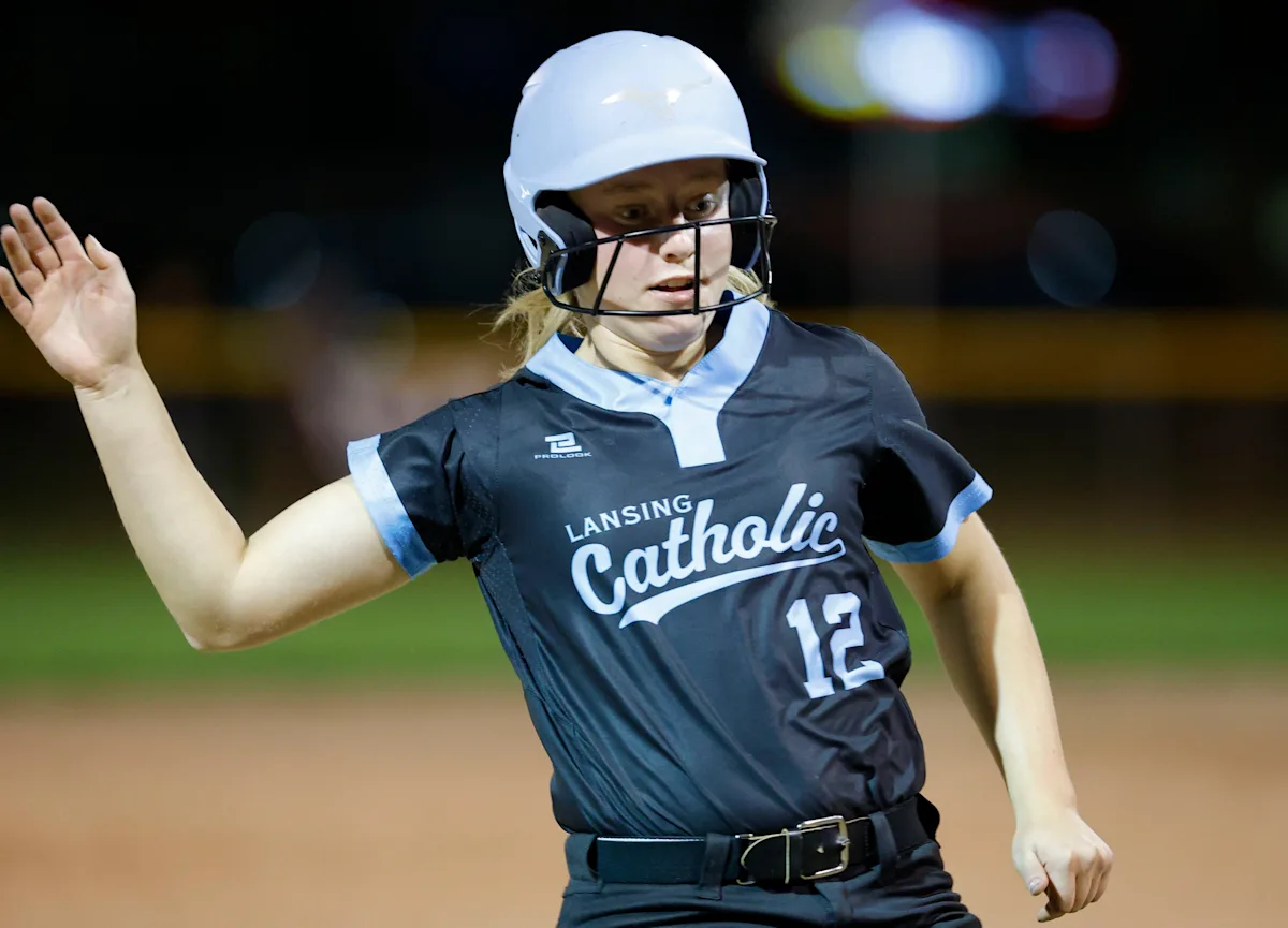 Lansing Catholic's Avery Dunneback showing improved power in big final season