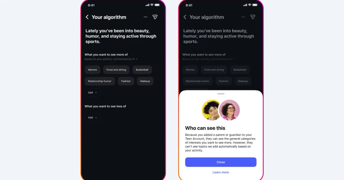 Meta will tell parents when their teens add new interests to their Instagram algorithm
