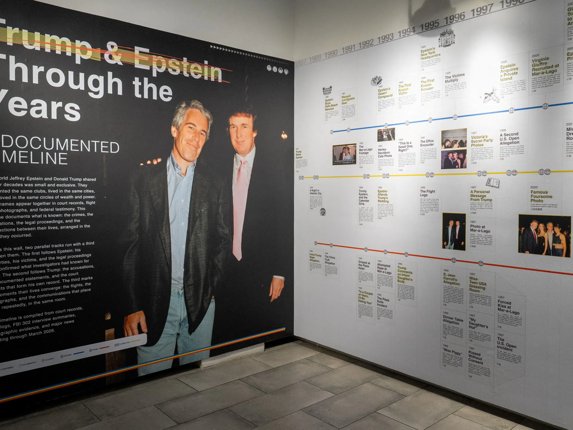 NYC exhibit displays millions of Epstein files to spotlight US corruption