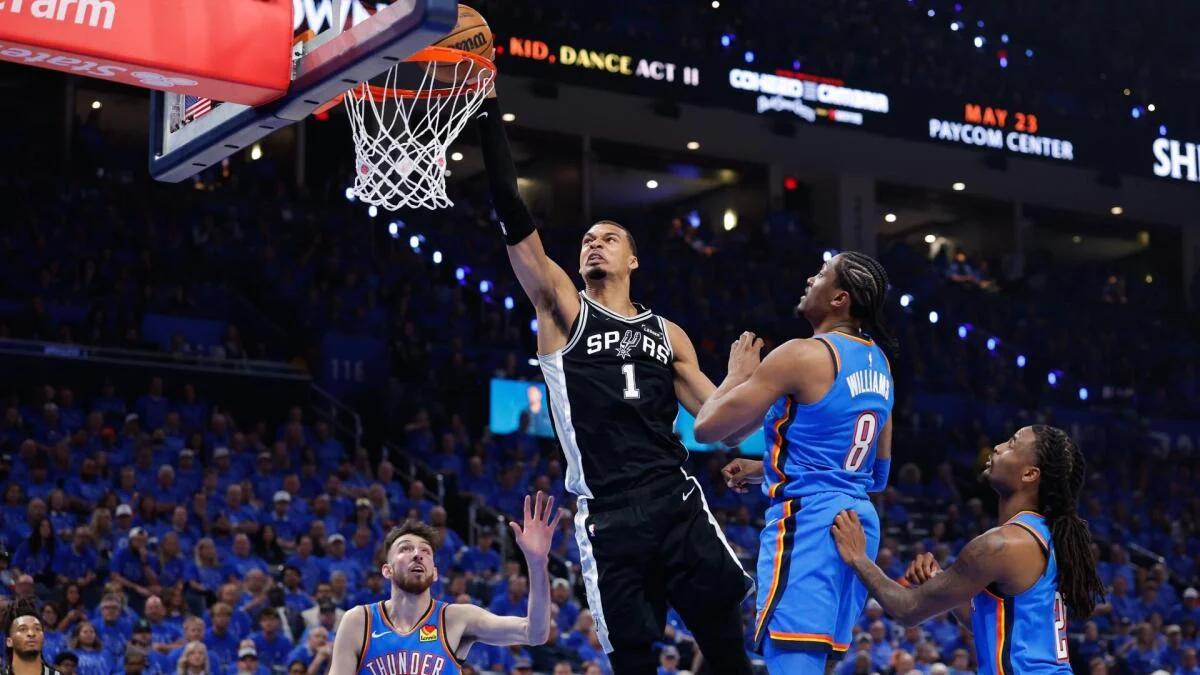
                        Thunder vs. Spurs odds, prediction: 2026 NBA Western Conference finals picks, Game 4 best bets from top model
                    