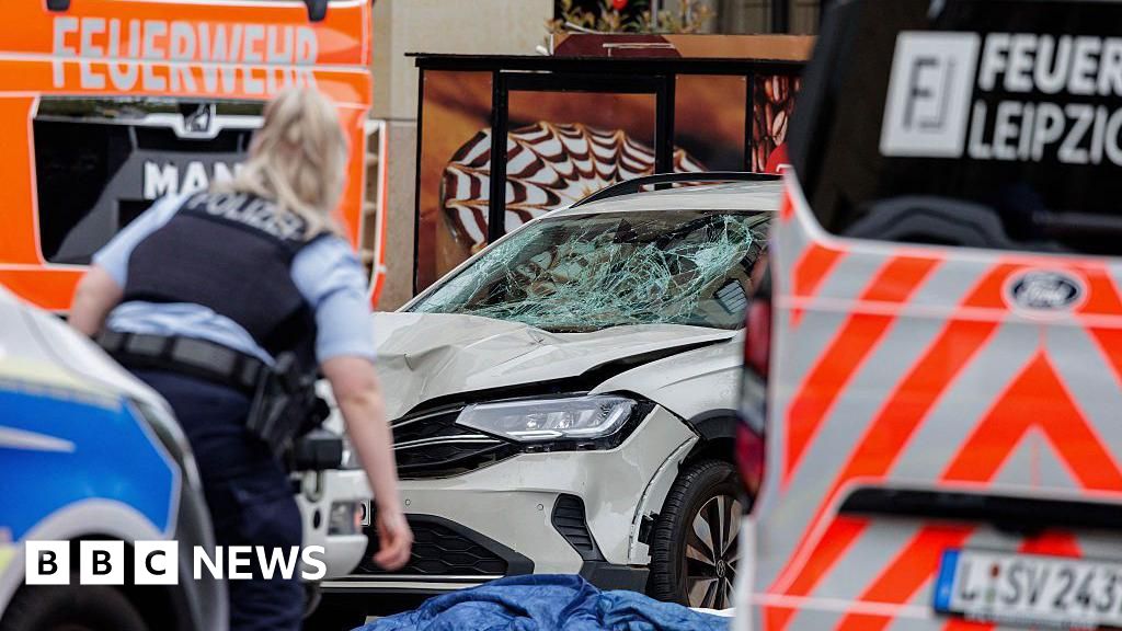 Two killed and many injured after car driven into crowd in German city of Leipzig