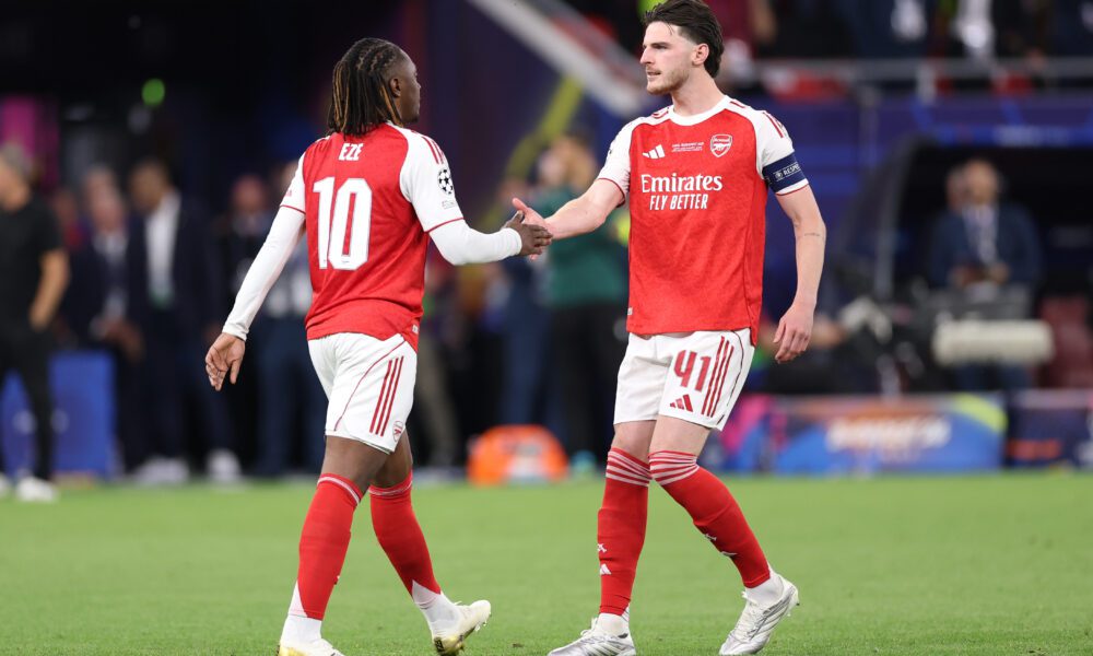 Declan Rice sends heartfelt messge to Arsenal teammates Eze & Gabriel after Champions League heartbreak