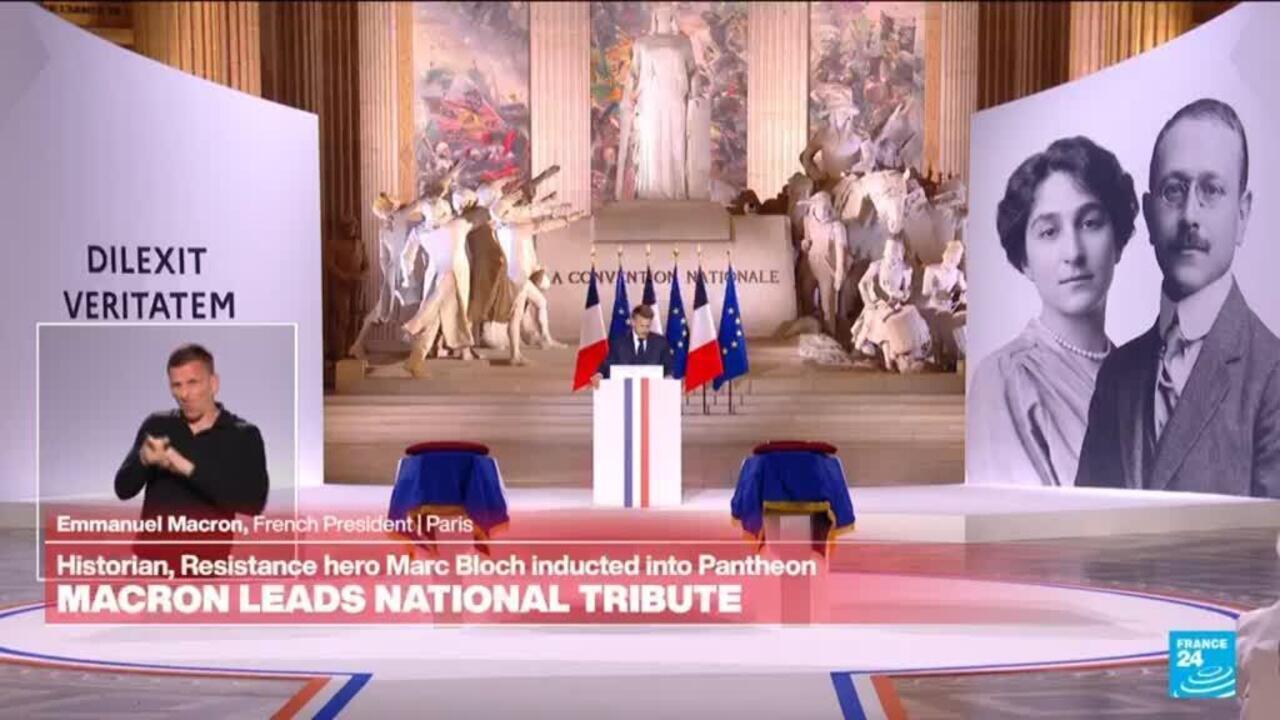 Macron pays tribute to Marc Bloch and 'his teachings against the spirit of defeatism'