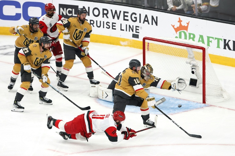 Staal shines as Carolina beat Vegas 5-3 to level Stanley Cup Final