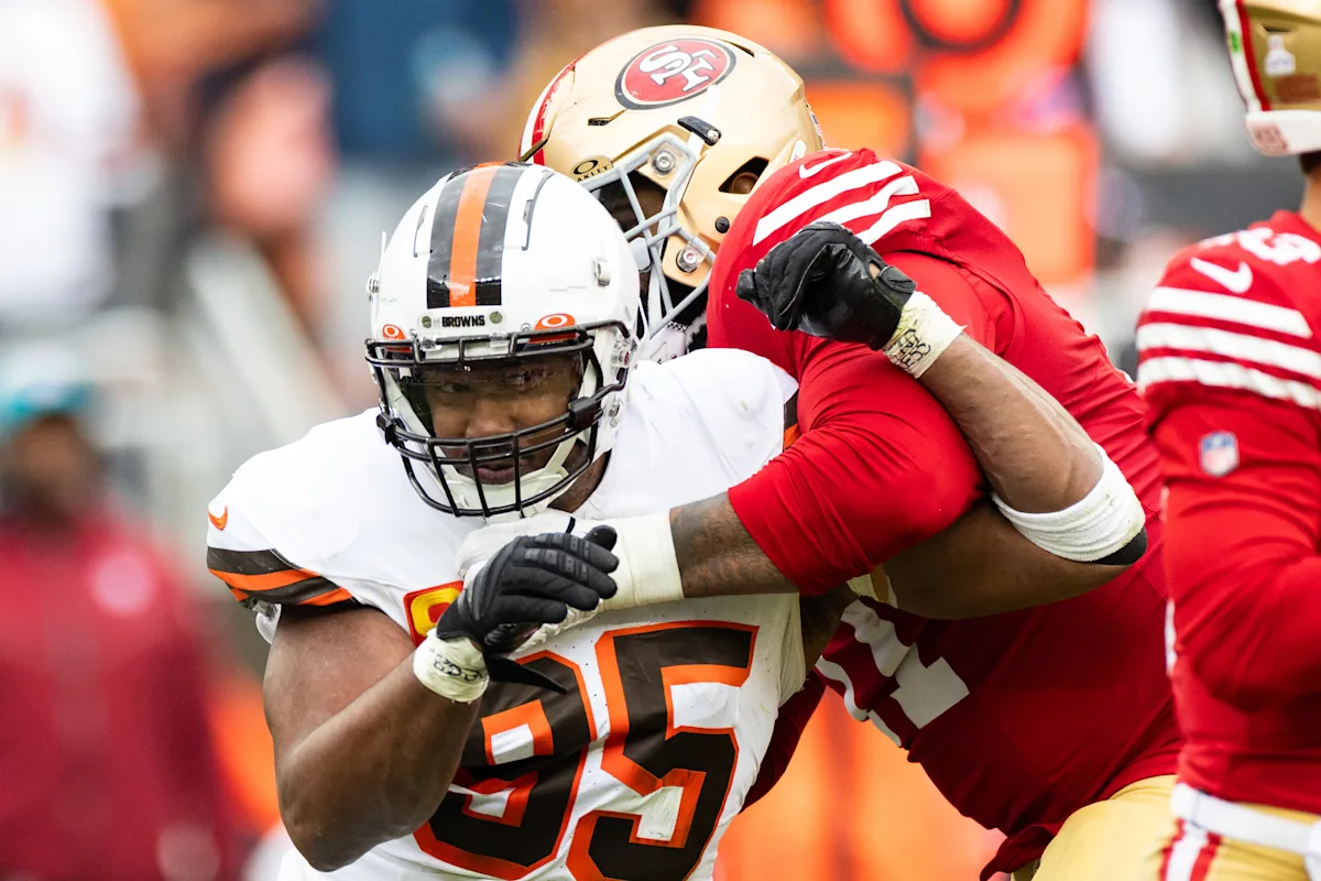The 49ers to face Myles Garrett in Week 1 after he was traded to the Rams