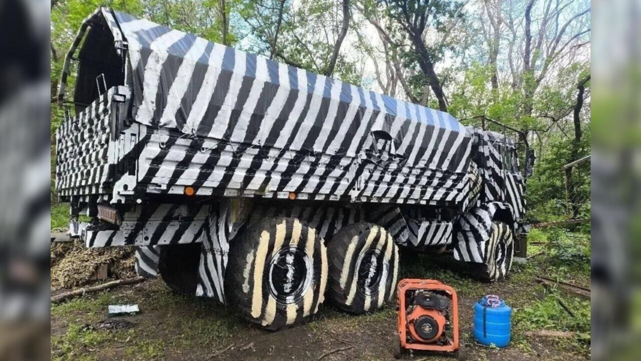 Why Russian trucks in Ukraine are covered in ‘zebra’ camouflage