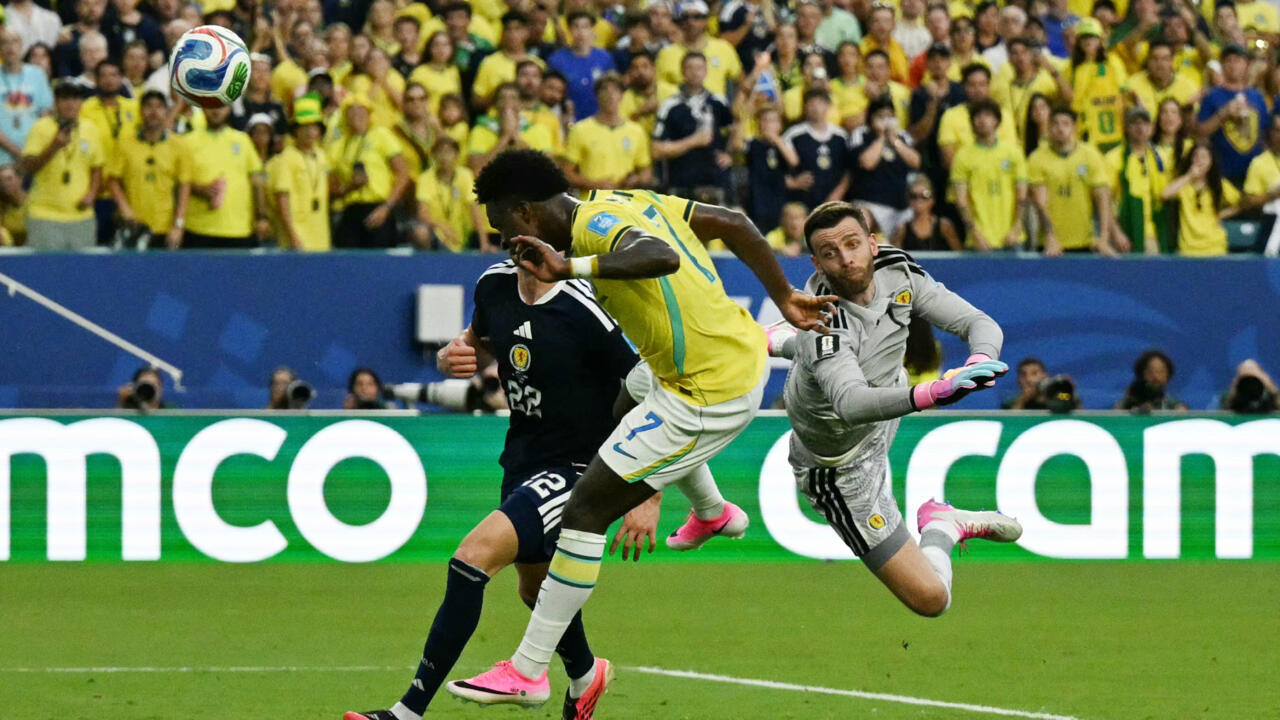 World Cup 2026: Vinicius Junior scores twice as Brazil beat Scotland to reach last 32