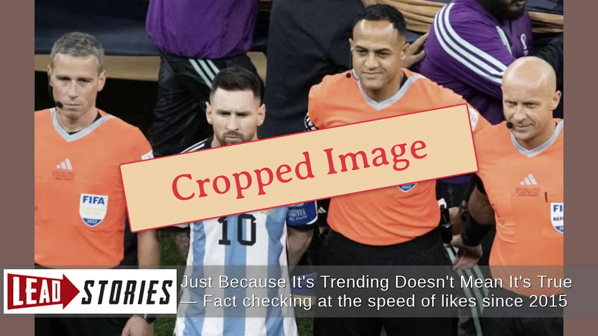 Fact Check: OLD, ALTERED Image Does NOT Show Argentina-England Referee Ismail Elfath 'Asking For A Photo' With Lionel Messi In 2026 -- Or Ever