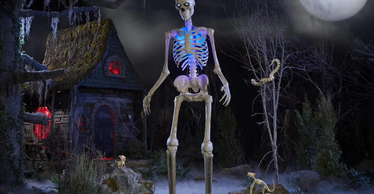 Home Depot’s 12-foot viral skeleton now talks
