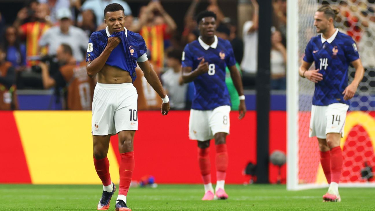 Mbappé critical of tactics in loss by 'sloppy' Fra...