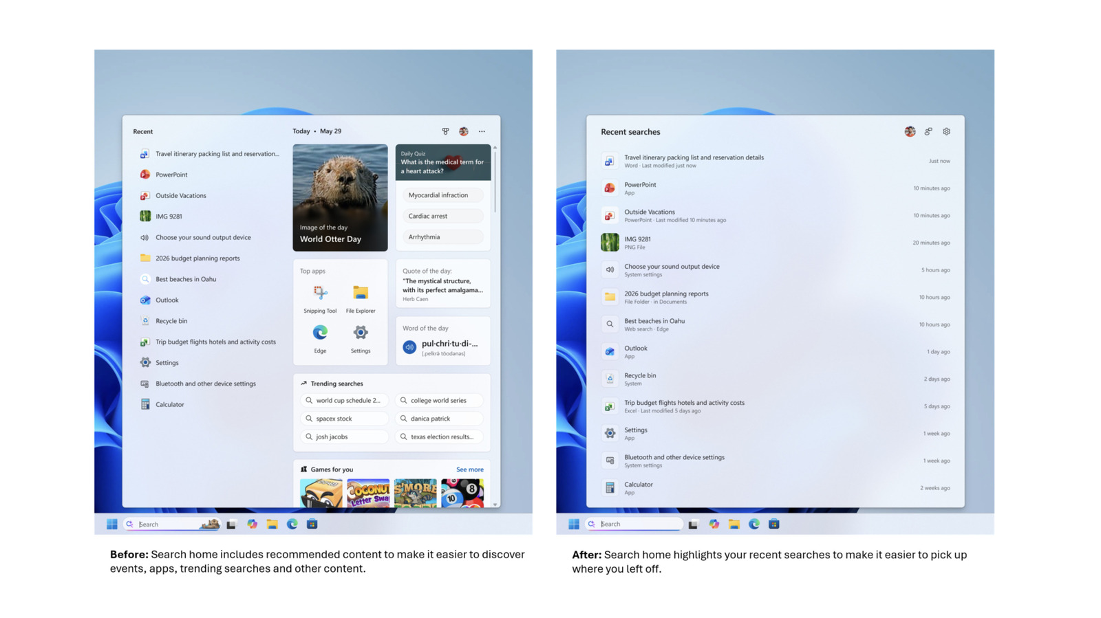 Microsoft is making the Windows Search Box more streamlined and useful