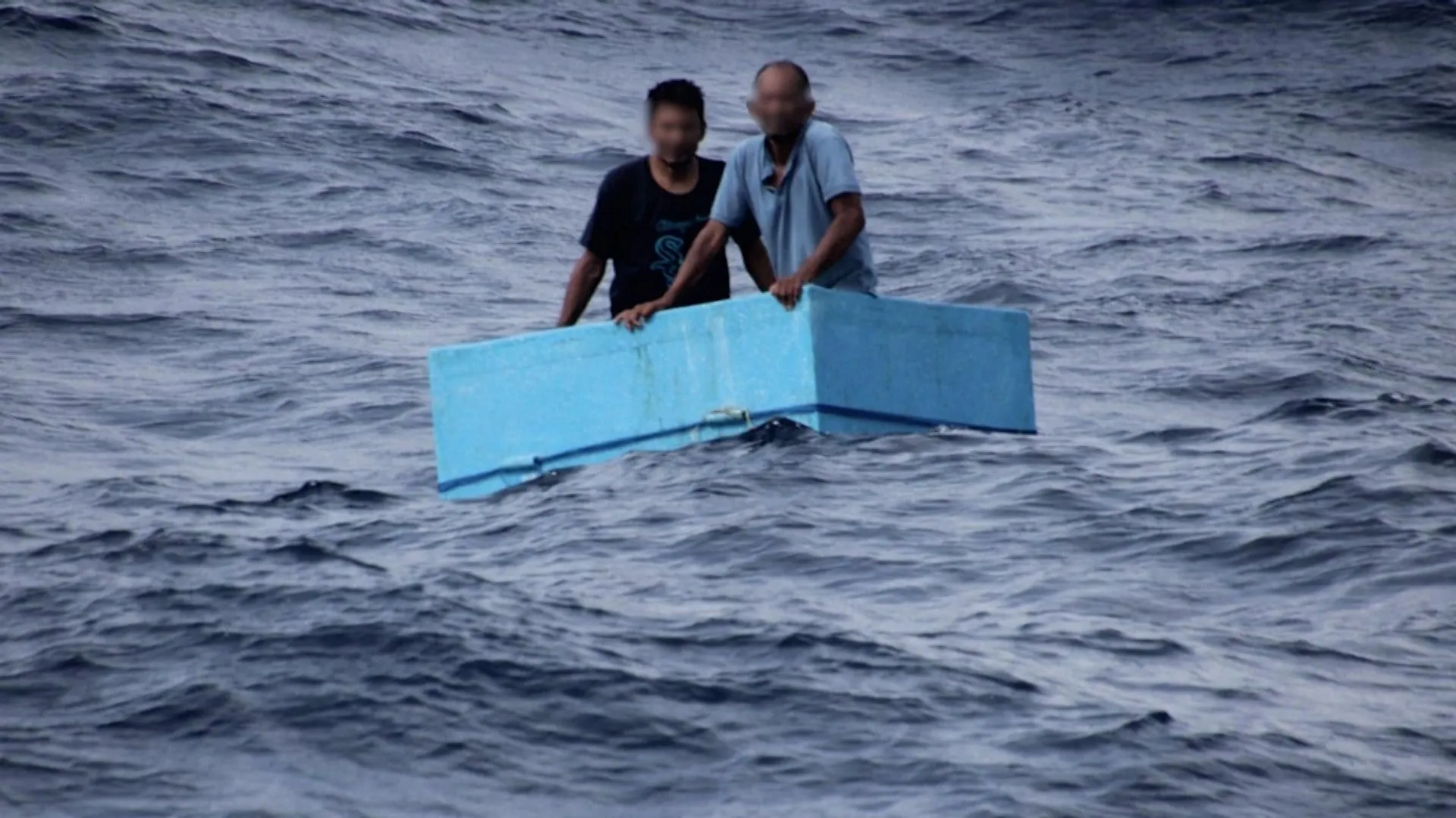 Fishermen rescued after five days clinging to cooler at sea