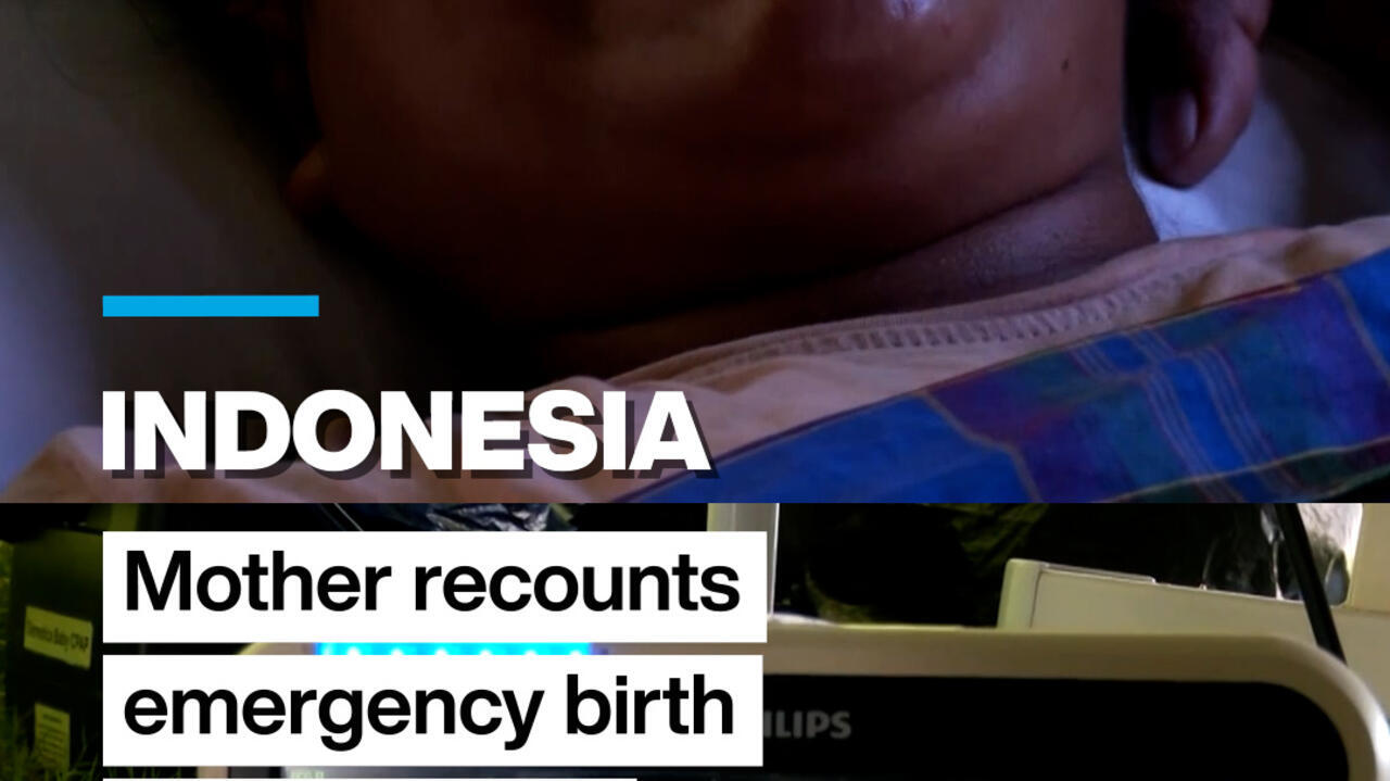 Indonesian mother recounts emergency birth during 7.7-magnitude quake