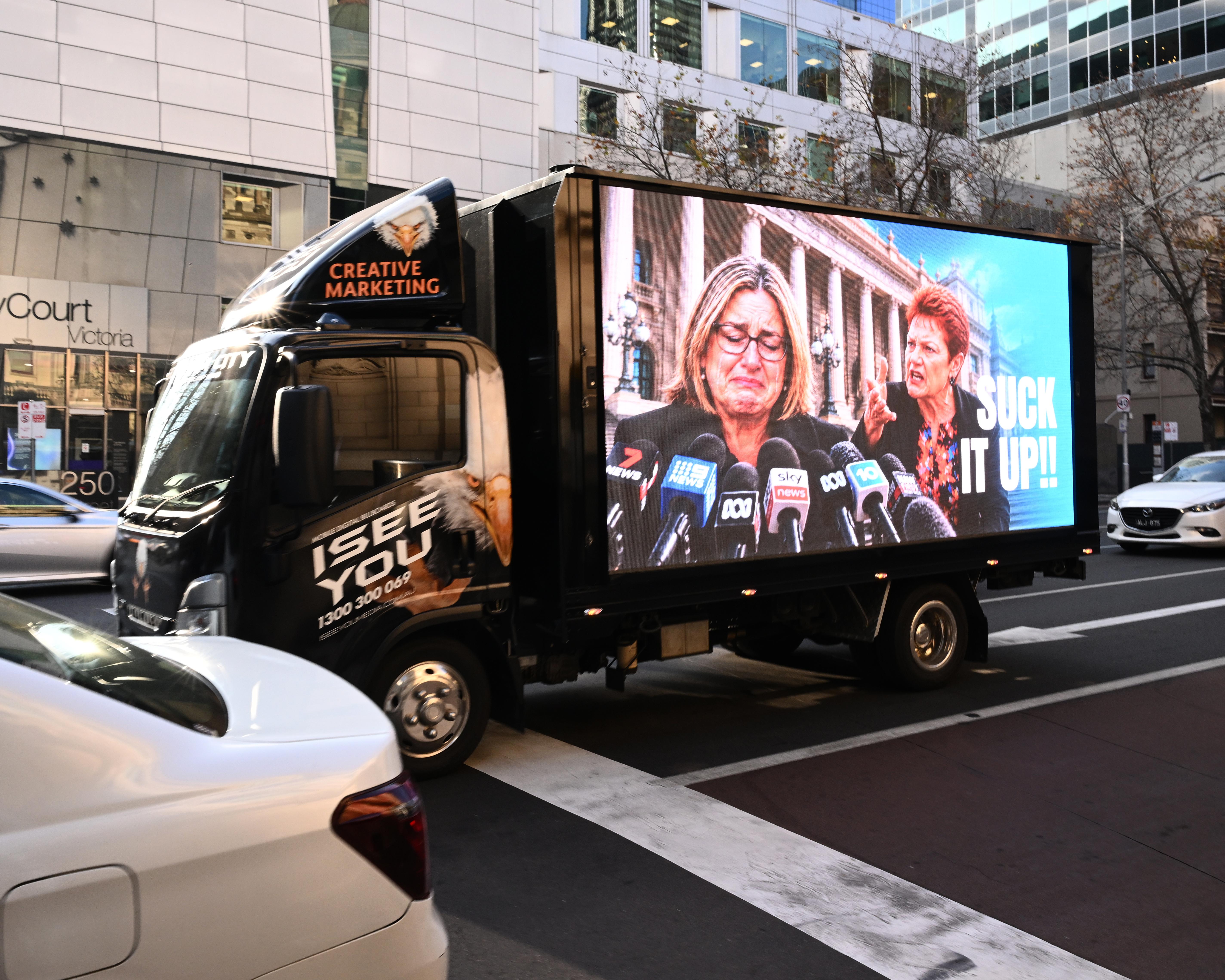 Australia news live: police issue ‘ditch the witch’ truck with defect notice; shares slump as Trump threatens Hormuz toll