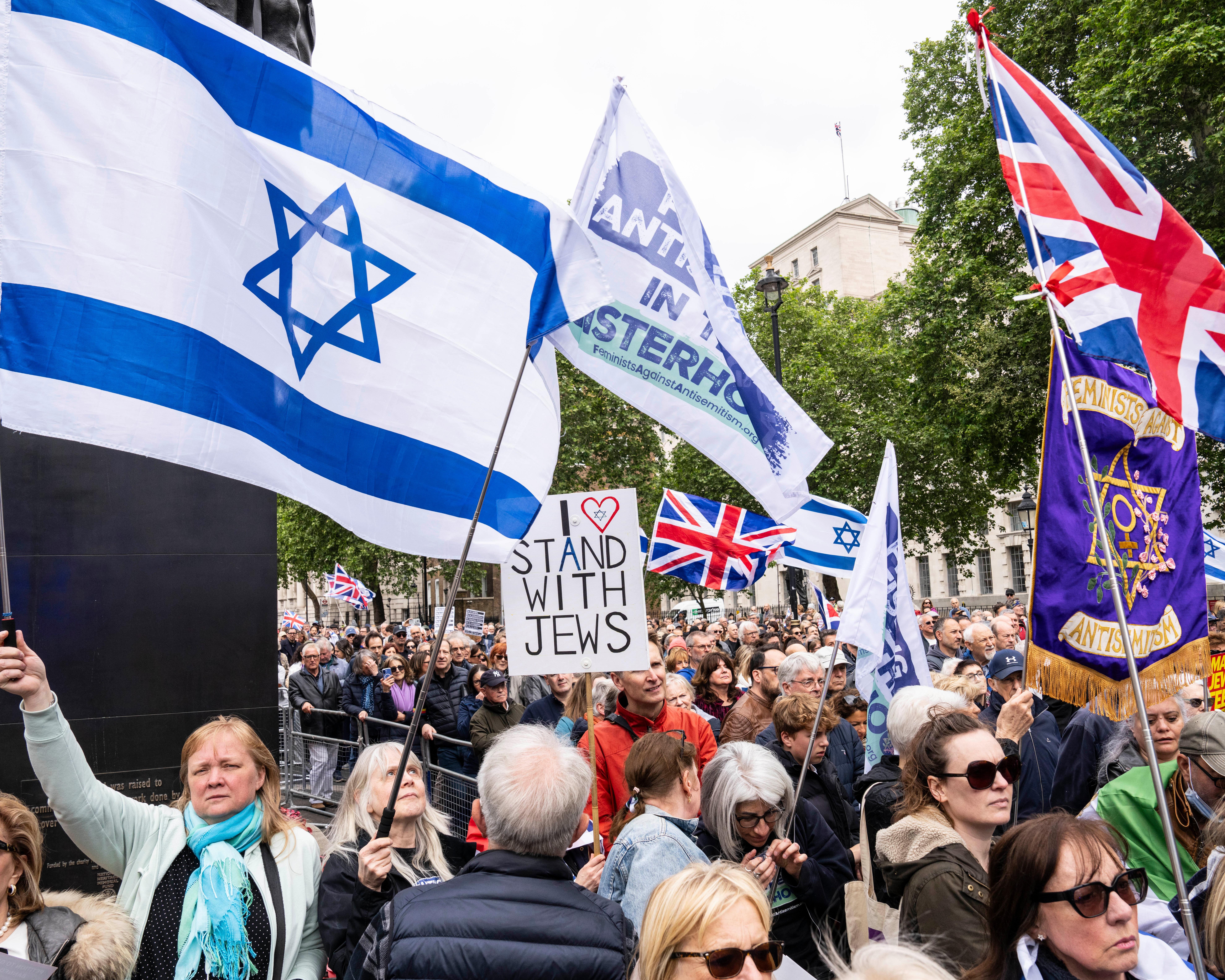 Thousands attend rally against antisemitism outside Downing Street