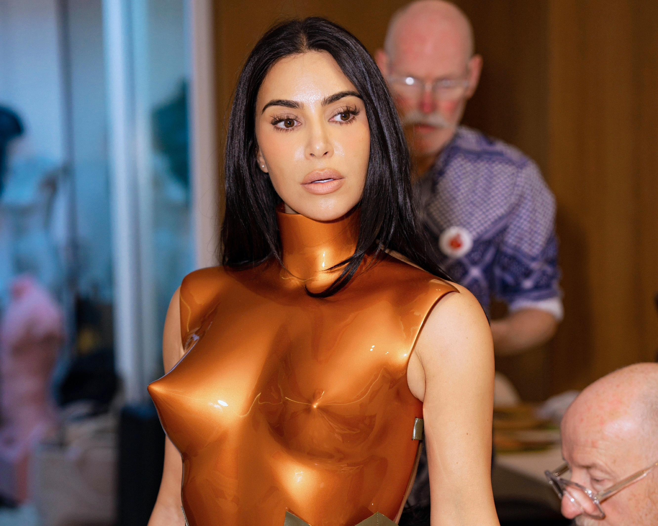 Soft armour, pert nipples: how London design team made Kim Kardashian’s Met Gala breastplate
