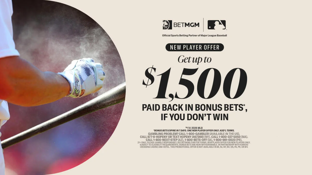 
                        Use BetMGM bonus code CBSSPORTS to get $1,500 in bonus bets for Cardinals-Rockies, UFC Fight Night on Saturday
                    
