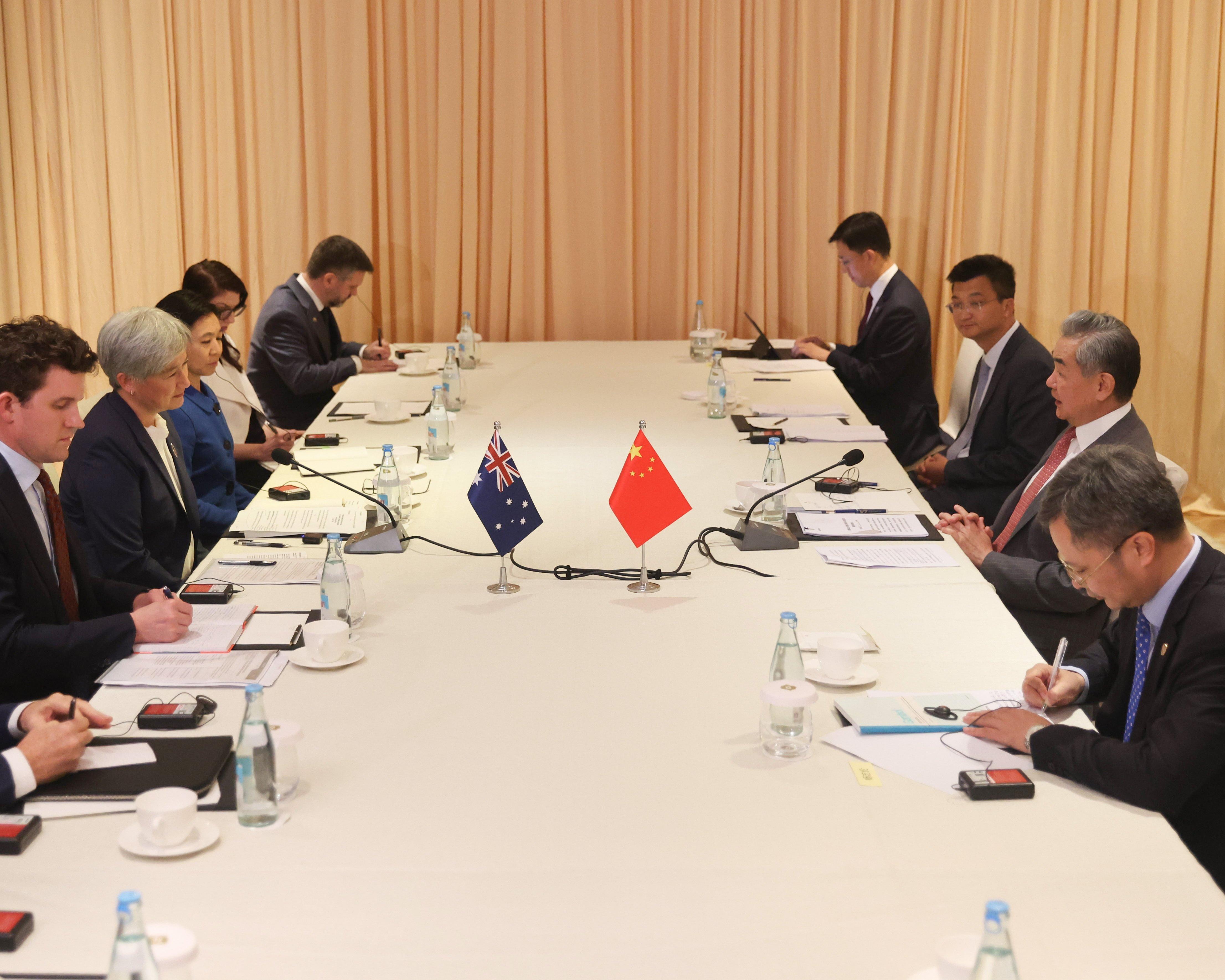 Australia news live: Wong pushes Chinese counterpart on submarine missile launch in face-to-face Manila meeting