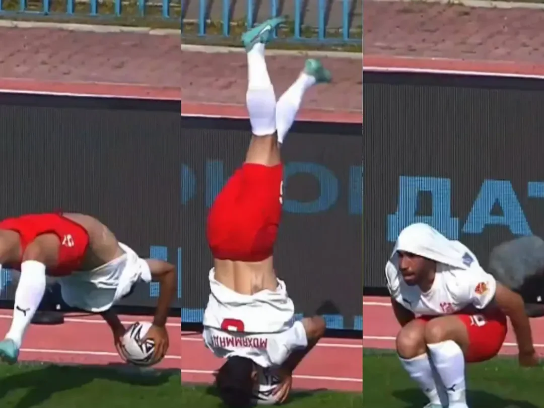 🎥 You have to see this! Player tees up goal with a somersault