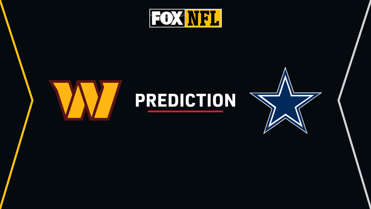 FOX NFL graphic featuring Washington Commanders and Dallas Cowboys logos with “Prediction” text
