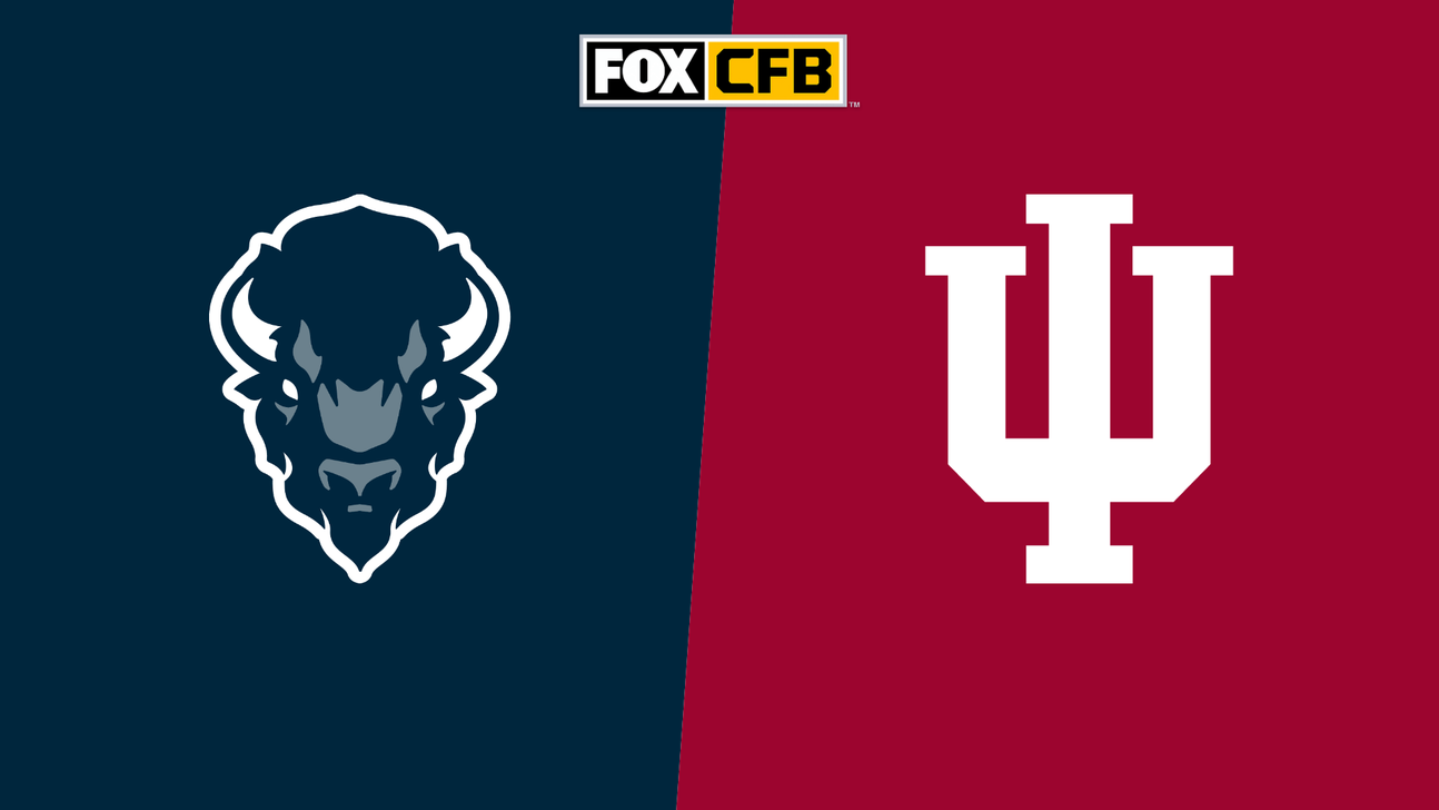 Howard Bison and Indiana Hoosiers logos displayed side by side on a split-color background.