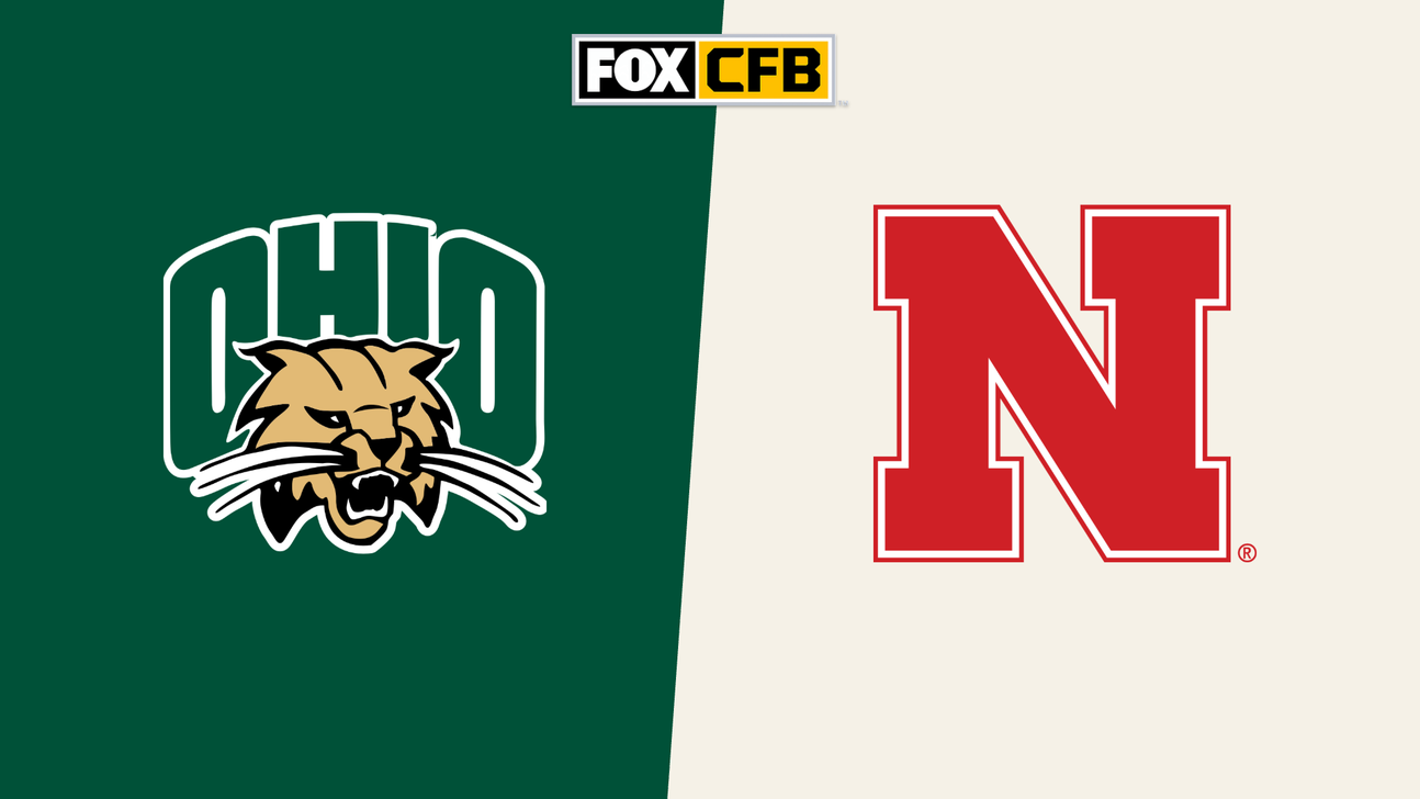 Ohio Bobcats and Nebraska Cornhuskers logos displayed beside a FOX CFB logo
