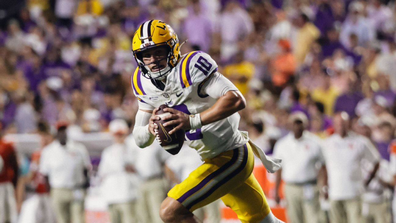 LSU upgrades QB Leavitt to questionable for showdown with Ole Miss