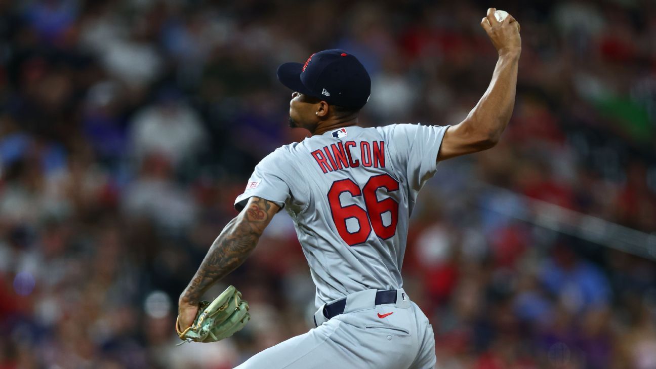 Baseball pitcher wearing number 66 raises his throwing arm during a game.