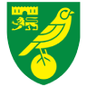 Norwich City football club crest featuring a canary, castle, lion, and green-yellow shield.
