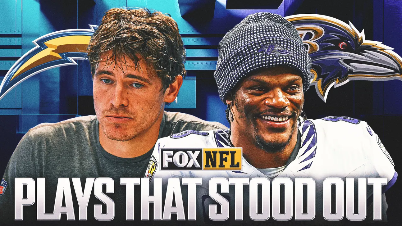 Composite image of a man and a smiling football player in a Ravens uniform beneath team logos and FOX NFL branding.