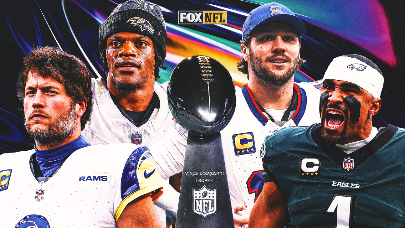 Collage of NFL players surrounding the Vince Lombardi Trophy beneath a FOX NFL logo