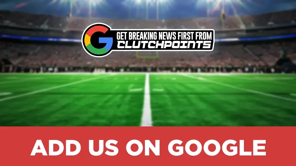 Google News promotion over a blurred football stadium, with a red banner reading “ADD US ON GOOGLE.”