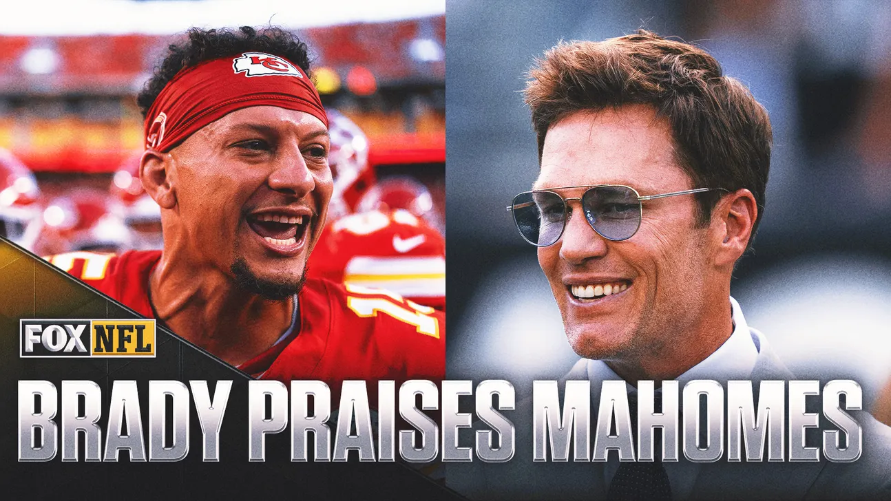 Split image of two smiling football players, one in a red jersey and one wearing sunglasses.