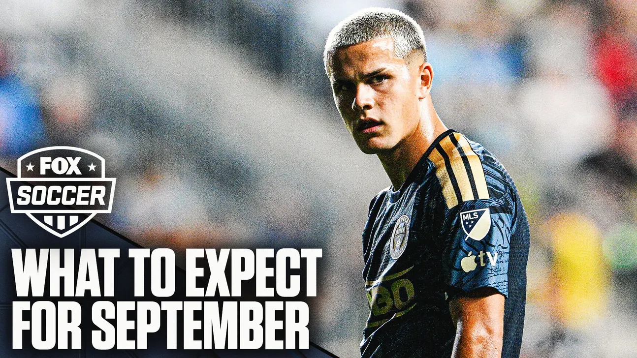 Young soccer player in a dark jersey stands against a blurred stadium background beside Fox Soccer branding.