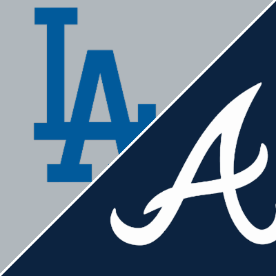 Split graphic with blue LA lettering on gray and a white cursive A on navy.