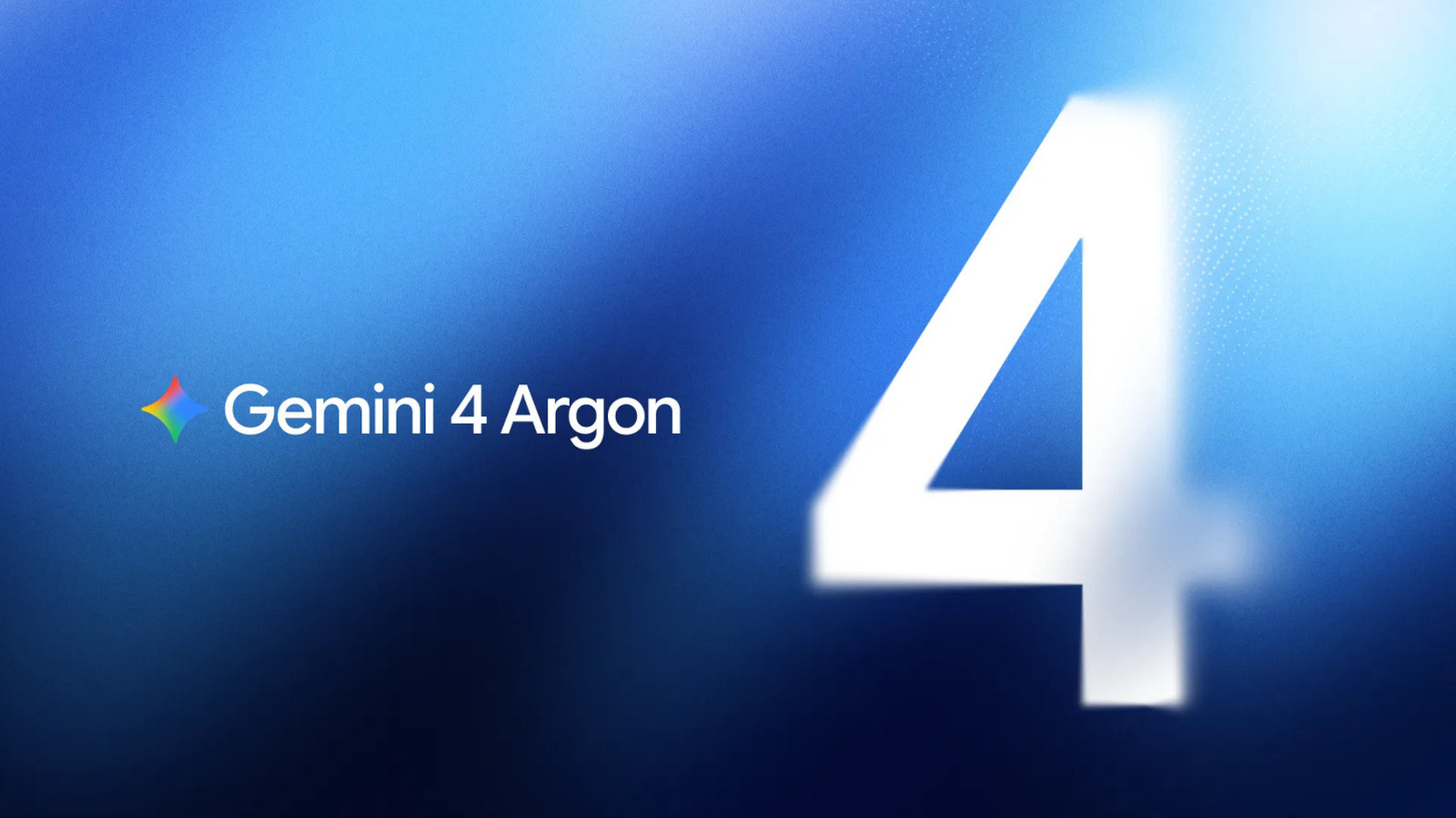 White text reading “Gemini 4 Argon” beside a large white numeral four on a blue gradient background.